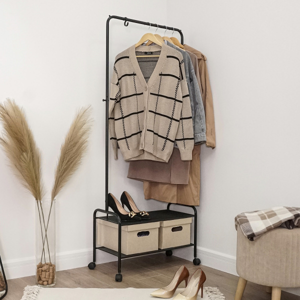 ВЕШАЛКА ГАРДЕРОБНАЯ "ВАЛЕНСИЯ 22М", ЧЕРНЫЙ